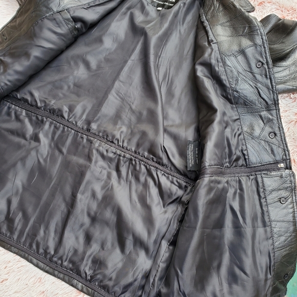 Genuine Leather Coat Black Jacket Sz XL - Picture 11 of 14